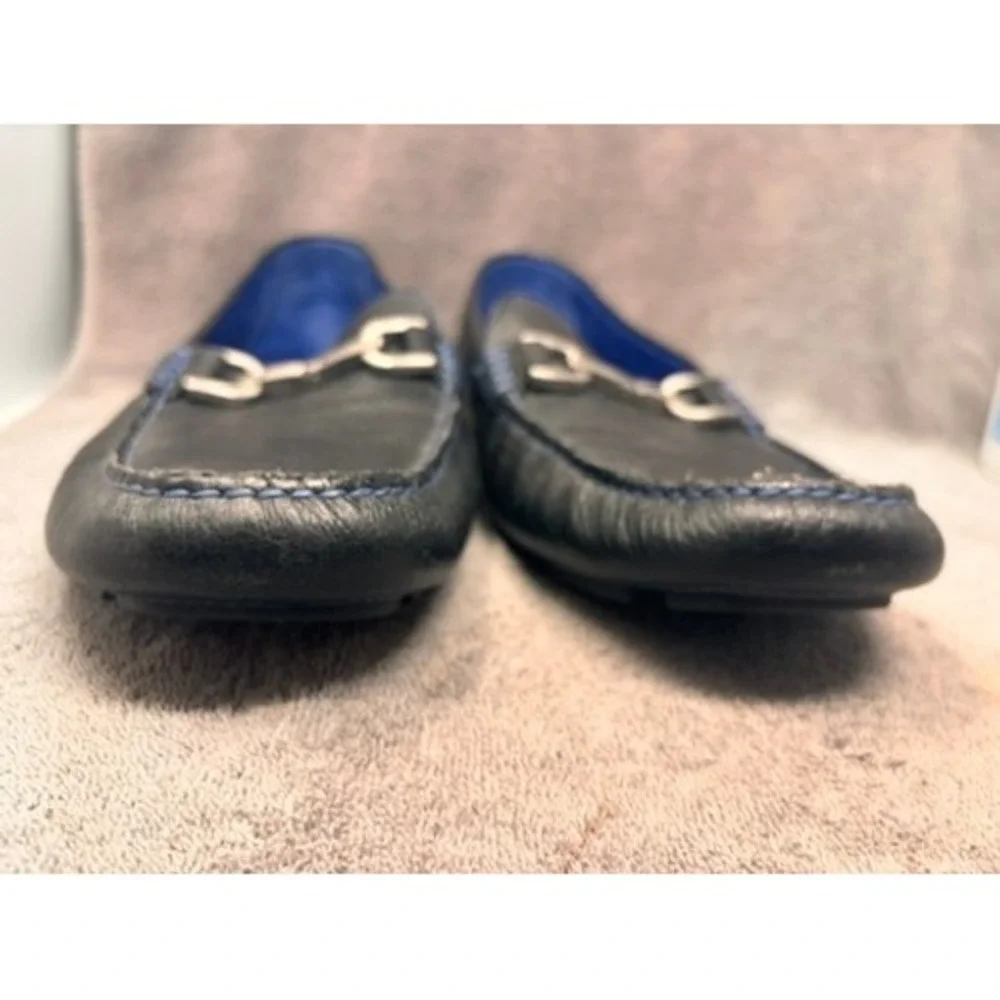 Donald J Pliner Mens Black Leather Horsebit Driving Loafers Slip On Size 12